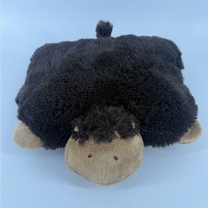 Monkey Plush Pee Wees Pillow Pets Dark Brown Tan Stuffed Animal 2010 Small EUC